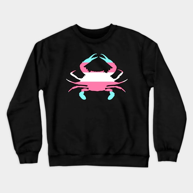 Blue Crab: Transgender Pride Crewneck Sweatshirt by ziafrazier